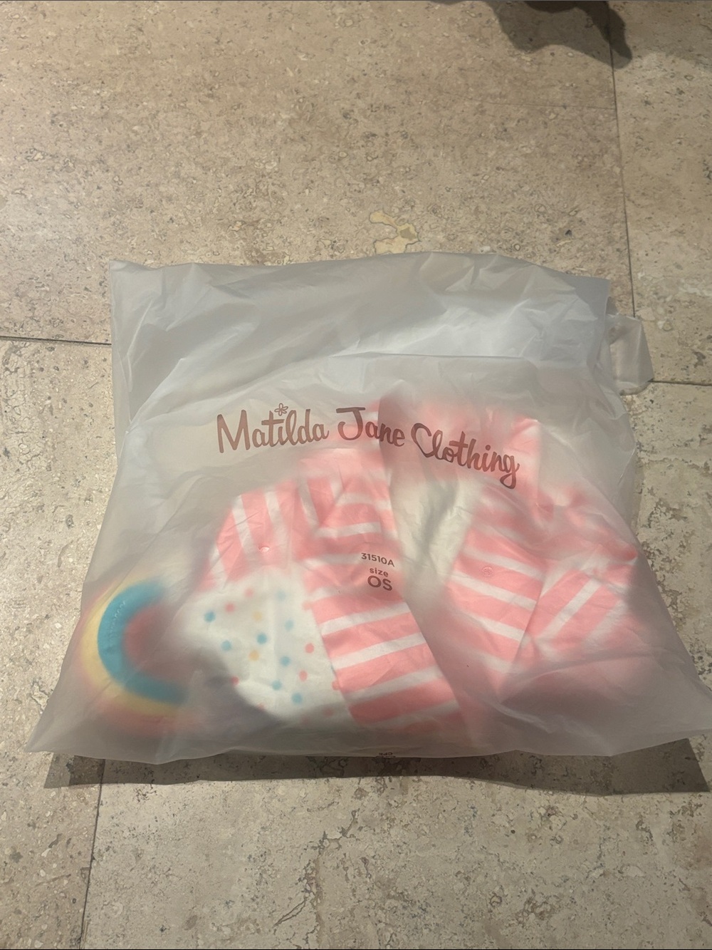 Matilda Jane Pink and White Striped Blanket